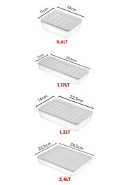 Hermia Juego de Cajas de Almacenamiento MDFRSB-2-9, Set de 9 Piezas de Plástico Gris para Cocina y Despensa